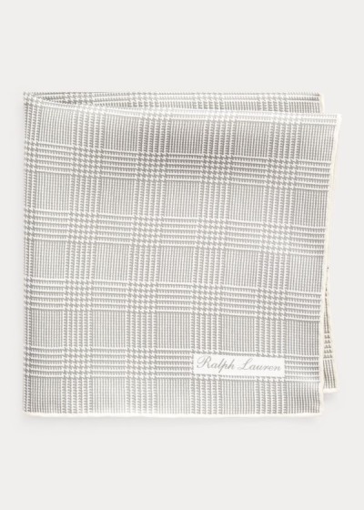 Cuadrícula Ralph Lauren Hombre Grises / Blancos - Glen Plaid Silk Pocket - ZFXLK3214